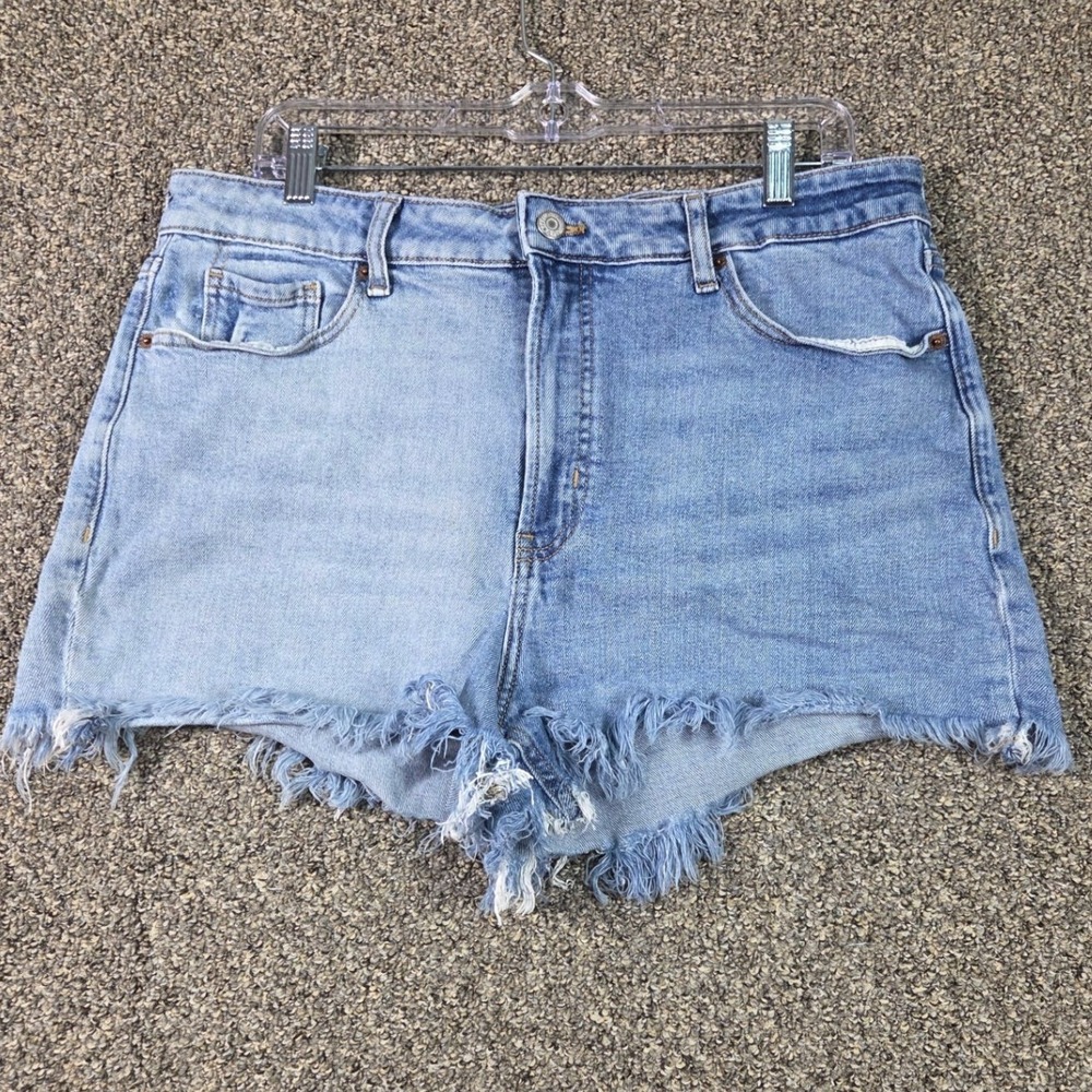 Old Navy Denim Shorts Womens‎ 16 Blue Two Tone High Rise O.G. Straight Cut Off